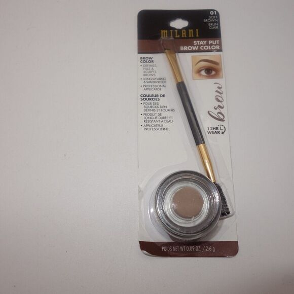 NEW Milani Stay Put Brow Color 12 hr Wear 01 Soft Brown .09Oz - Picture 1 of 4